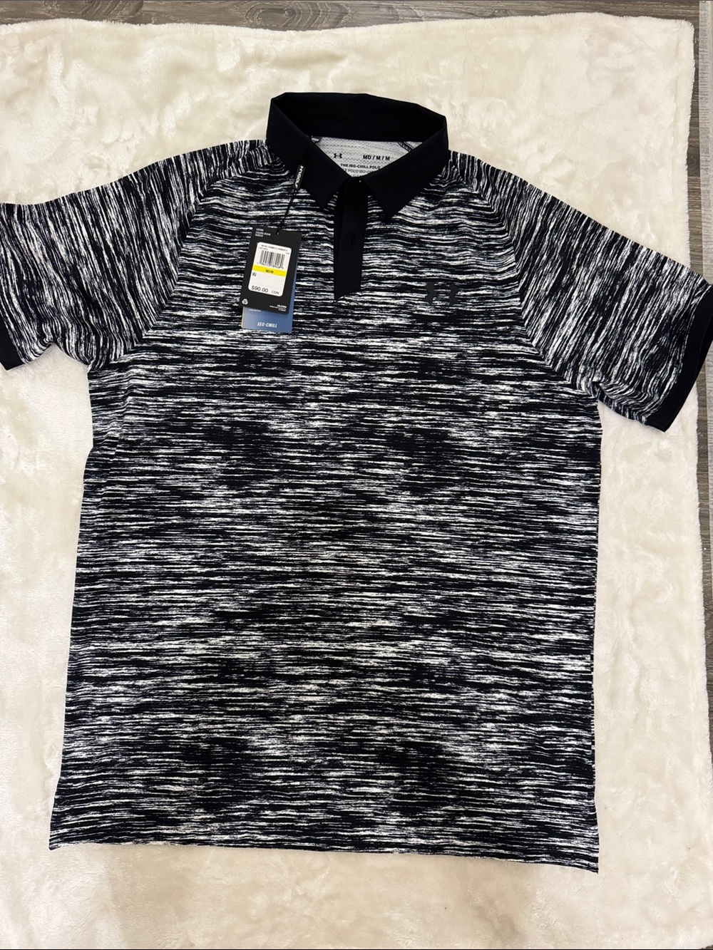 Under Armour Men's Black & White Space-Dye Polo Shirt
